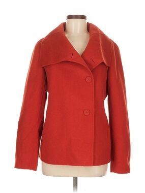 Juliana Collezione 100% Wool Red Fall Jacket Coat